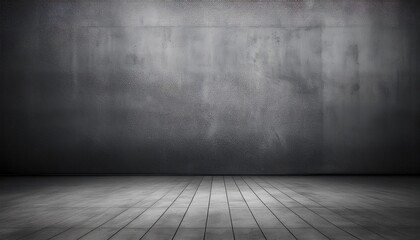minimalist empty gray room with smooth walls and floor grunge texture