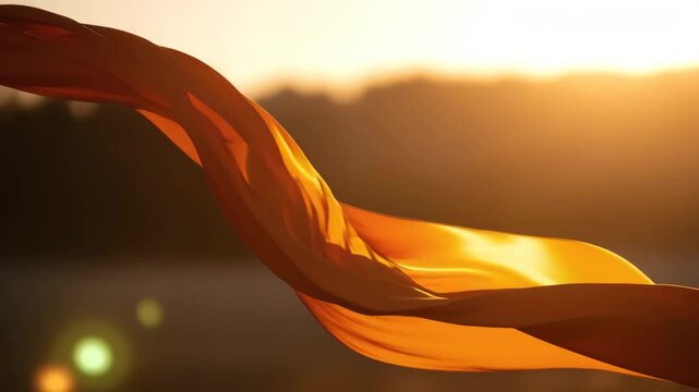 Golden fabric wave glowing in sunlight &mdash; abstract motion symbolizing warmth, creativity, and optimism. Concept video from &ldquo;The Energy of Color&rdquo; collection exploring the emotional power of yellow and g