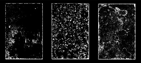 Grunge worn paper effect. Overlay texture stamps with old paper. Stamps distress grain surface dust and rough background concept. Illustration place over object to create grunge effect. Vector EPS10.
