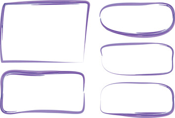 purple watercolor abstract hand drawn art frames set