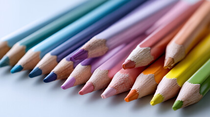 Pastel Color Pencils Macro &mdash; Creative Art Supplies, Soft Gradient Palette