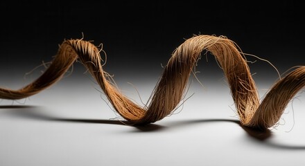 Abstract Wavy Composition of Natural Fiber With Backlighting and Dramatic Shadows