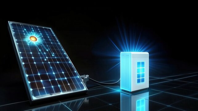 Solar Panel Charging a Power Bank