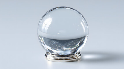 Empty snow globe mockup minimalist crystal ball for Christmas souvenirs and winter templates with blank space for personalized messages branding product display invitation card design