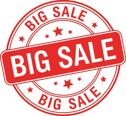Big sale stamp round red banner design for retail promotions marketing advertising commerce vector