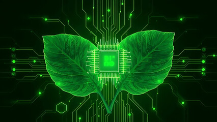 3d rendered illustration of a digital nature green leaf