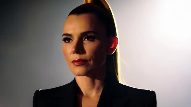 Elegant Woman in Dramatic Lighting
