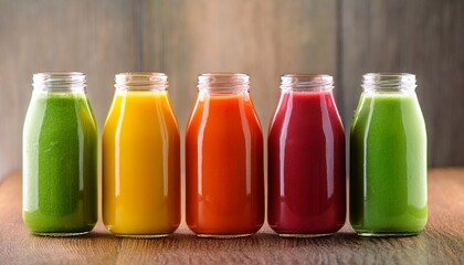 bottles of multicolored smoothies