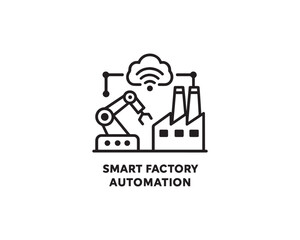 Smart factory automation icon vector design illustration