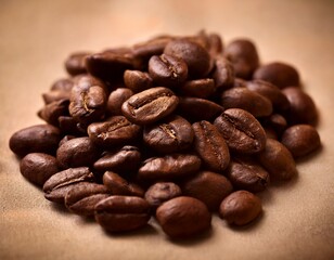 Obraz premium pile of dark roasted coffee beans