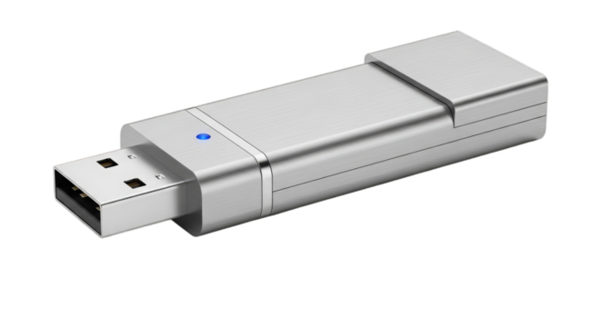 USB flash drive isolated on transparent background