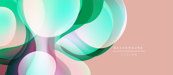 Abstract flowing shapes, pastel colors, modern design. Soft gradients create dynamic visual texture. Background element for projects.