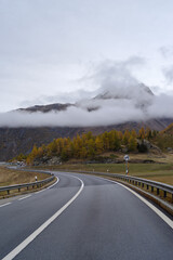 Road on the Simplon Pass, between Switzerland and Italy
