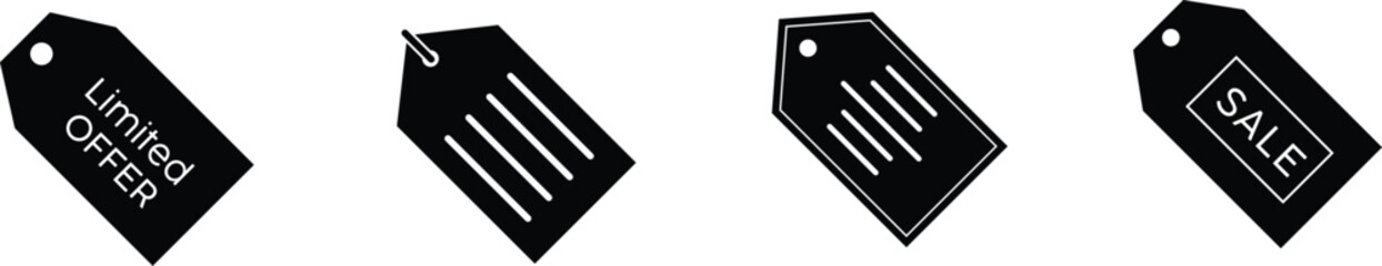 Discount icon vector. shopping tags. percentage icon. Set of promotion badge vectors.