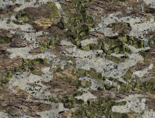 Camouflage seamless pattern mimicking the textures of moss, grass, lichen and stone.