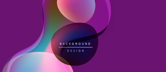 Abstract fluid shapes, vibrant colors, purple backdrop. Modern design element for digital projects, presentations. Smooth gradients create dynamic visual.