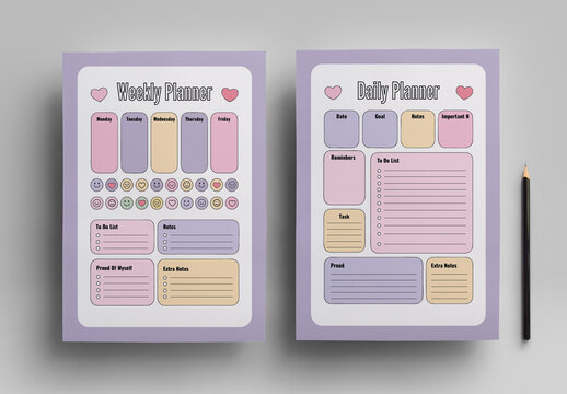 Creative Daily Weekly Planner Template Design
