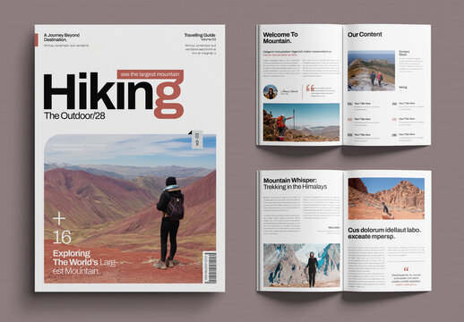 Hiking Travel Magazine Template