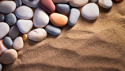natural pebbles and sand garden background