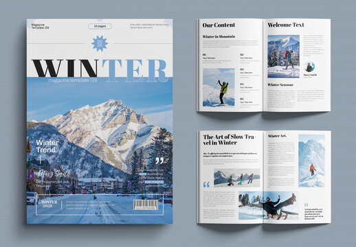 Winter Travel Magazine Template