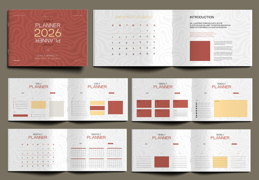 Yearly Planner Template 2026 for Daily, Weekly, and Monthly Organization