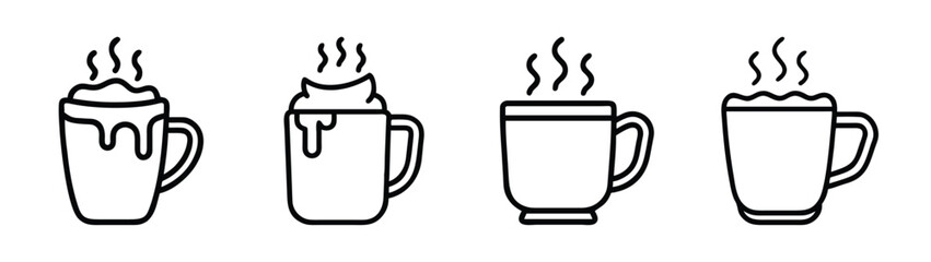 Charming vector hot chocolate mug illustration for winter warmth