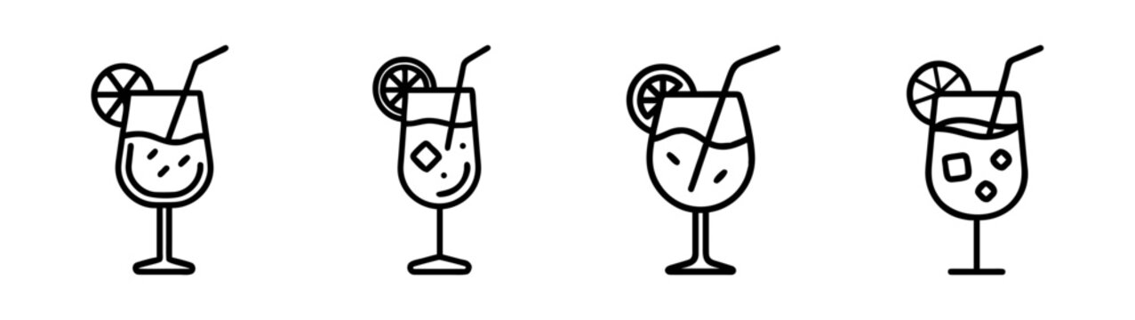 Vector aperol spritz cocktail illustration scalable svg icon beverage