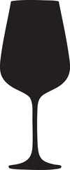 Wine glass silhouette vector art white background