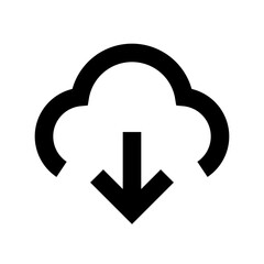 Cloud download icon vector UI
