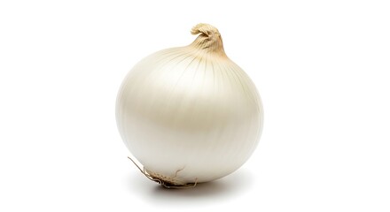 Fototapeta premium Isolated white onion bulb on white background for recipe ideas and cooking ingredient needs