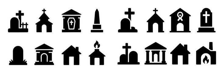 Funeral Icons Set