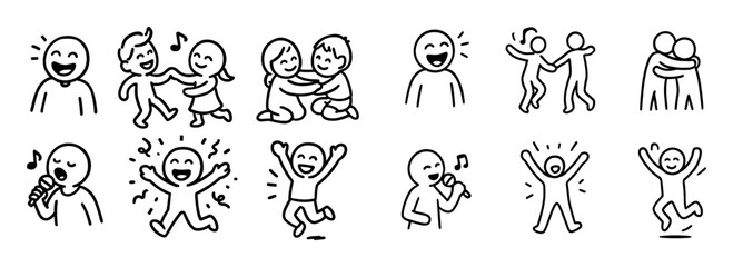 Fototapeta premium Joyful Activities Icons
