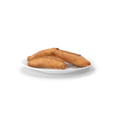 samosas served on white plate