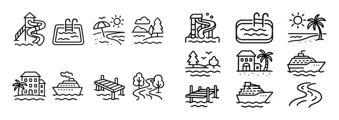 Water Attraction Icons