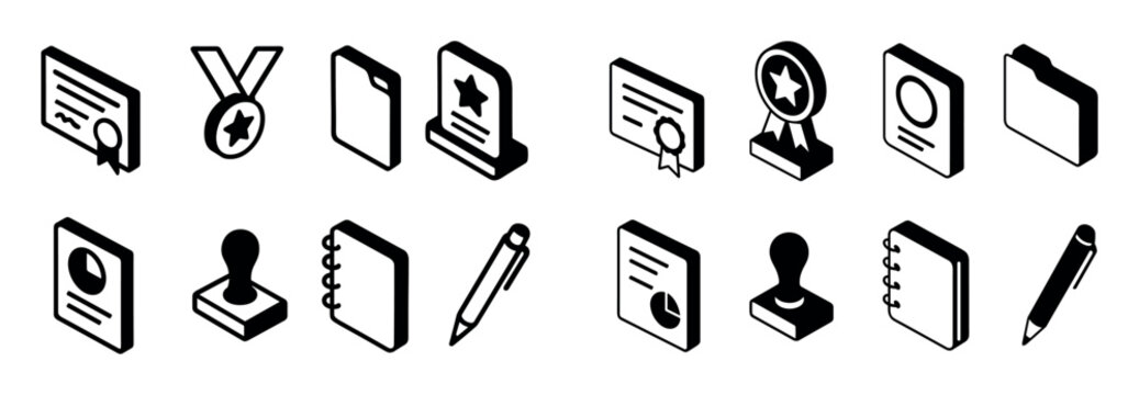 Isometric Achievement Icons