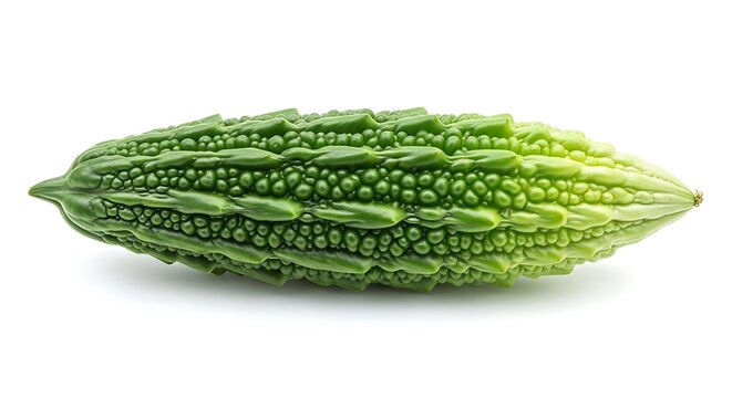 Bitter melon gourd on white background healthy vegetable rich in vitamins and nutrients