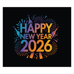 Obraz premium happy new year t-shirt design ,this t-shirt is very popular and described about the happy new year. 