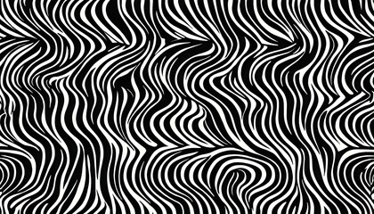 Abstract Zebra Stripes: Dynamic Black and White Wavy Pattern