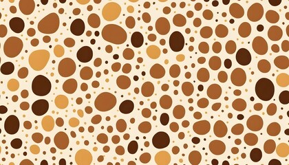 Abstract Brown and Beige Polka Dot Pattern on Light Background, Seamless Design