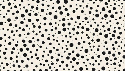 Dynamic Black Circle Pattern on Creamy White Background, Abstract Design