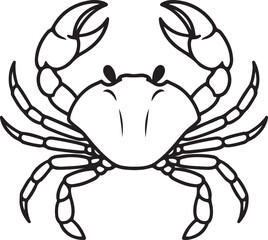 line art crab animal vector