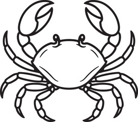 line art crab animal vector