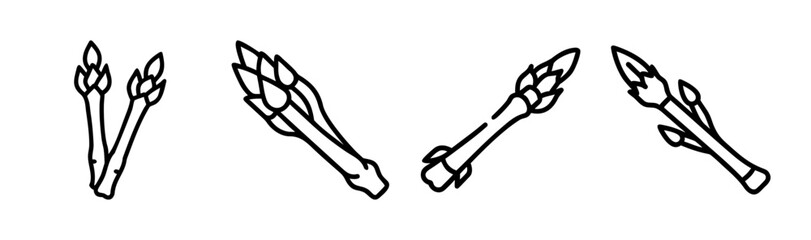 Single green asparagus spear vector illustration fresh vegetable food icon