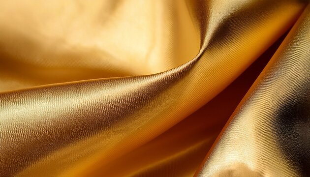 Luxurious Gold Silk Fabric Smooth Elegant Texture For Fashion And Design