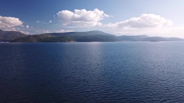 Drone shot of the bay of Kotor, Croatia and Montenegro
