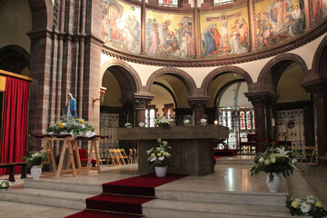 choir in the saint-pierre le jeune church in strasbourg in alsace in france 