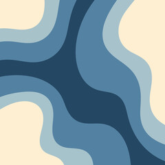 Vector Abstract Geometric SVG Illustration with Wavy Lines in Blue Tones Modern Flat Design