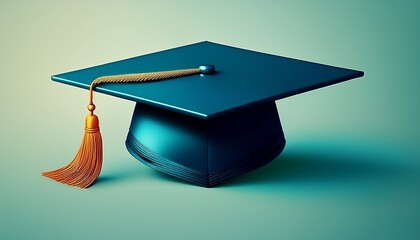 a minimalist image of a graduation cap and tassel the shape of the cap should be simple and elegant the tassel a vibrant color the background simple and uncluttered