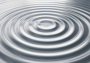 Silver Liquid Ripples, an Abstract Metallic Concentric Pattern Image