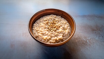 plain oatmeal porridge in bowl healthy vegan vegetarian breakfast food whole grain porridge oats